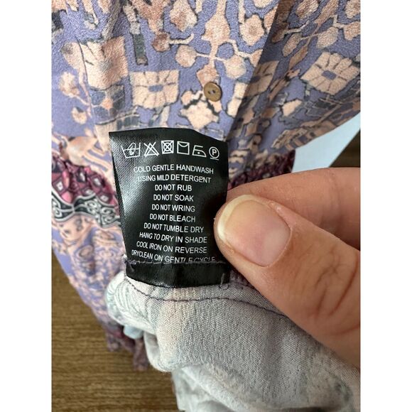 TIGERLILY BELLE EAU MAXI DRESS Tassel Bohemian Button Down Size US 8 - Picture 14 of 14